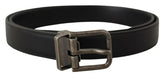 Dolce & Gabbana Black Plain Leather Vintage Logo Metal Buckle Belt -   -  Dolce & Gabbana.